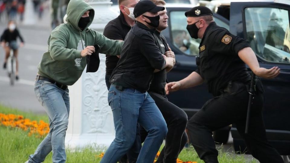 Protestas en Minsk, Bielorrusia