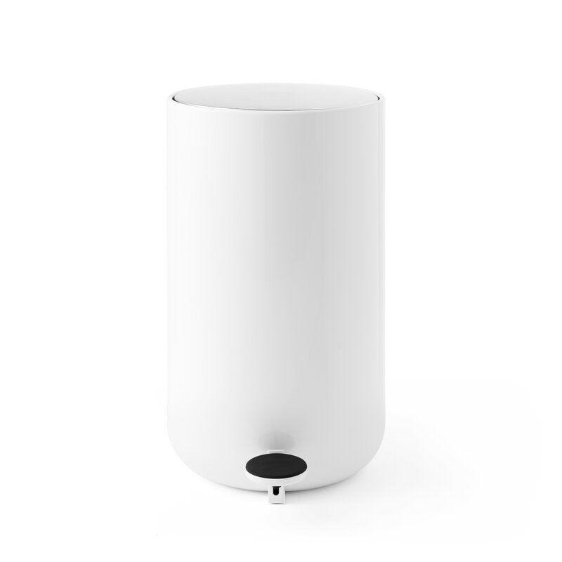 10) Menu White Pedal Stainless Steel Trash Can