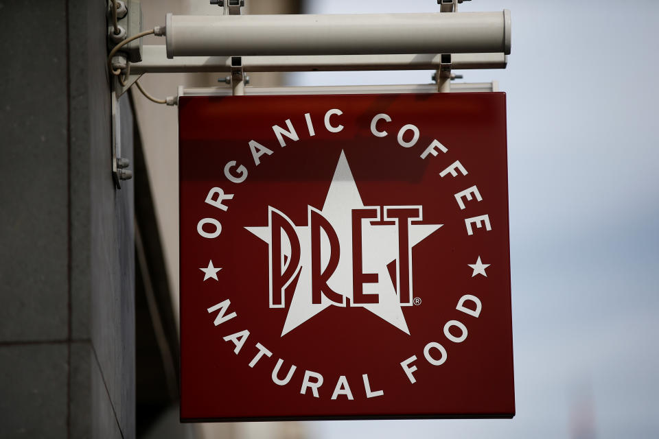 A Pret A Manger sign is seen in central London, Britain October 7, 2018. Reuters/Henry Nicholls