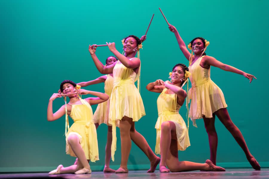 Ballet Afrique’s most dedicated youth performers get an opportunity to perform as emerging, and pre-professional dancers in the production of Duke Ellington’s The Nutcracker Suite. (Photo Credit: Gregory Taylor, Taylored Eye Photography)