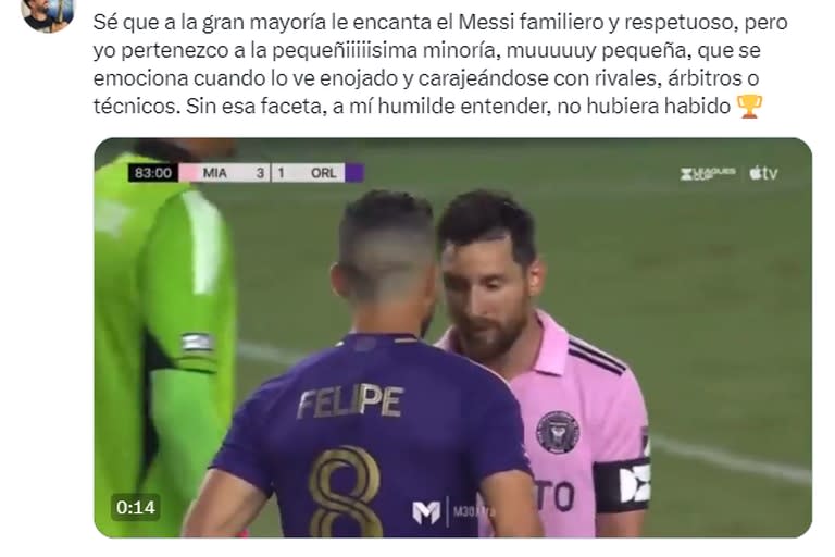 Flavio Azzaro habló de la actitud de Messi en el partido de Inter Miami