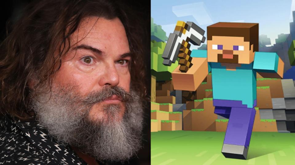 《Minecraft》真人電影主角史蒂夫確認是傑克布萊克？（圖源：編輯合成 Lisa Maree Williams/Getty Images、Microsoft ）