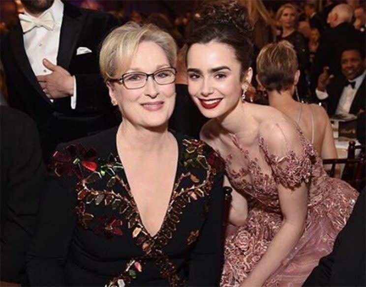 Lily Collins and Meryl Streep