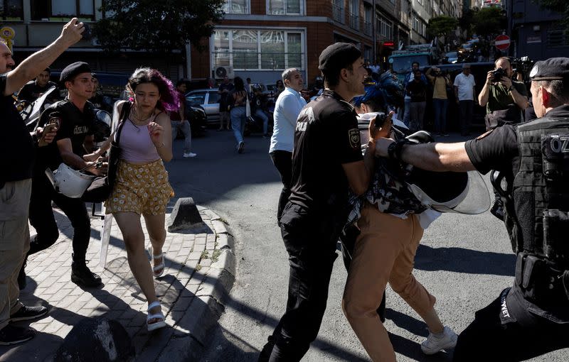 FILE PHOTO: Turkey's LGBT+ community gather for a pride parade, in Istanbul