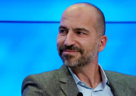 Dara Khosrowshahi, Chief Executive Officer of Uber Technologies, looks on as he attends the World Economic Forum (WEF) annual meeting in Davos, Switzerland, January 23, 2018. REUTERS/Denis Balibouse/Files