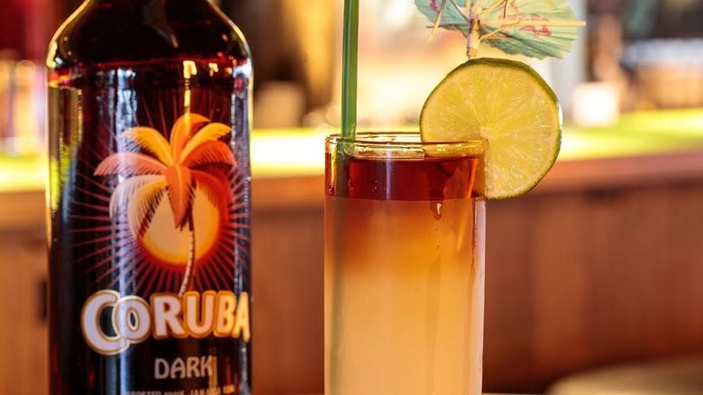 Coruba rum and cocktail