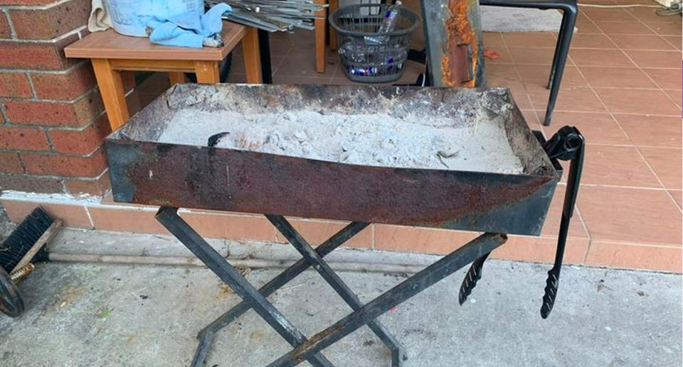 The charcoal cooker used inside the home. Source: Fire and Rescue NSW