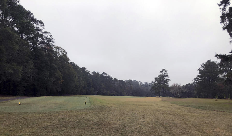 An unmarked cemetery at the Capital City Country Club in Tallahassee, Fla, is shown on Dec. 17, 2019. The discovery this month of 40 graves _ with perhaps dozens more yet to be found _ has spawned discussion about how to dignify the souls who lay in eternal rest at the golf course. And it has brought renewed attention to the many thousands of unmarked and forgotten slave cemeteries across the Deep South that forever could be lost to development or indifference. (AP Photo/Bobby Caina Calvan)