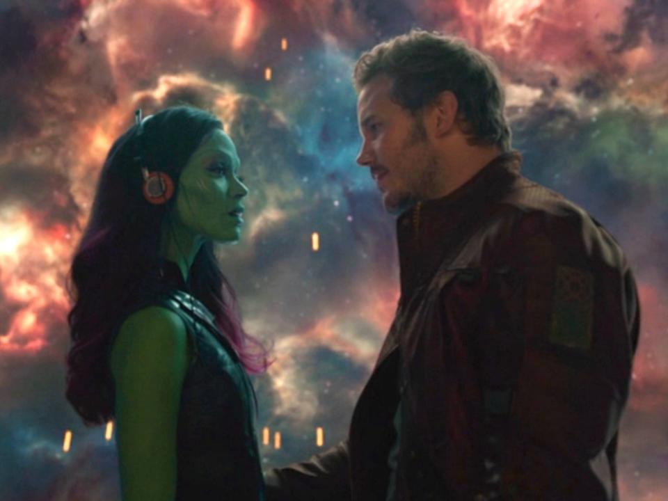 Gamora and Peter Quill/Star-Lord in "Guardians of the Galaxy Vol. 2."