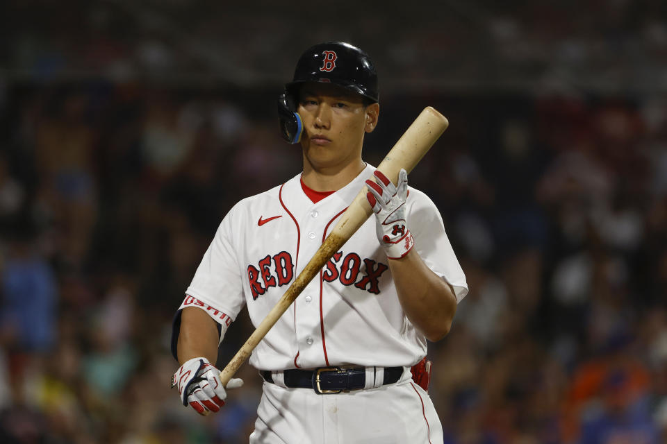 波士頓紅襪日籍打者吉田正尚。（MLB Photo By Winslow Townson/Getty Images）