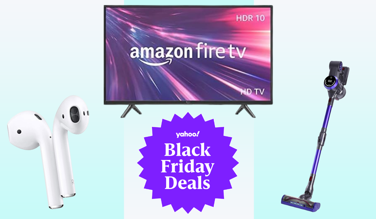 Amazon Black Friday: airpods, fire tv, stick vaccum with badge that says Yahoo! Black Friday Deals