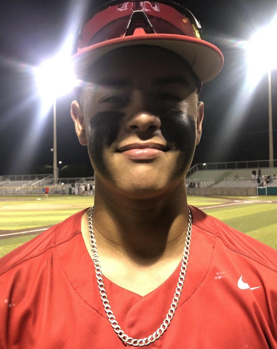 Ray freshman Jordan Garza had three hits and drove in two runs in the Texans' 8-2 win against Boerne Champion in Game 1 of the Class 5A regional semifinals.