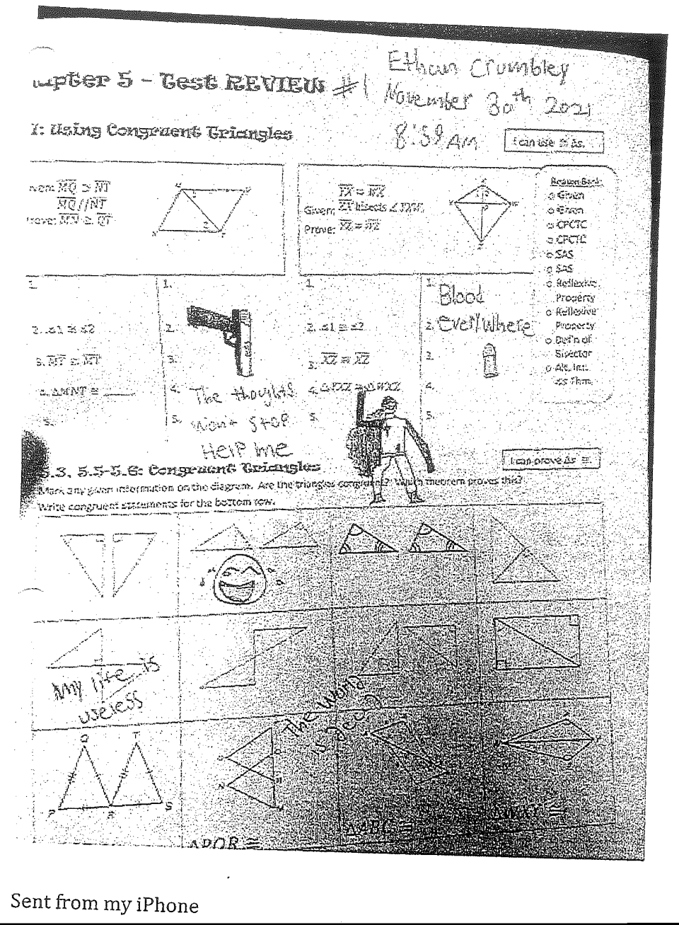 This drawing is an exhibit from a filing by the Oakland County Prosecutor’s Office in the case of James and Jennifer Crumbley, the parents of Oxford High School shooting suspect Ethan Crumbley. Prosecutors say Ethan made the drawing prior to the shooting.