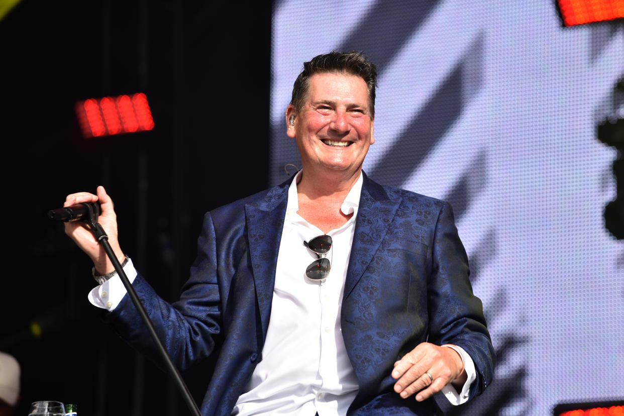 HENLEY-ON-THAMES, UNITED KINGDOM - 2023/08/20: Tony Hadley performs on stage during the Rewind Festival South 2023, at Temple Island Meadows. (Photo by James Warren/SOPA Images/LightRocket via Getty Images)