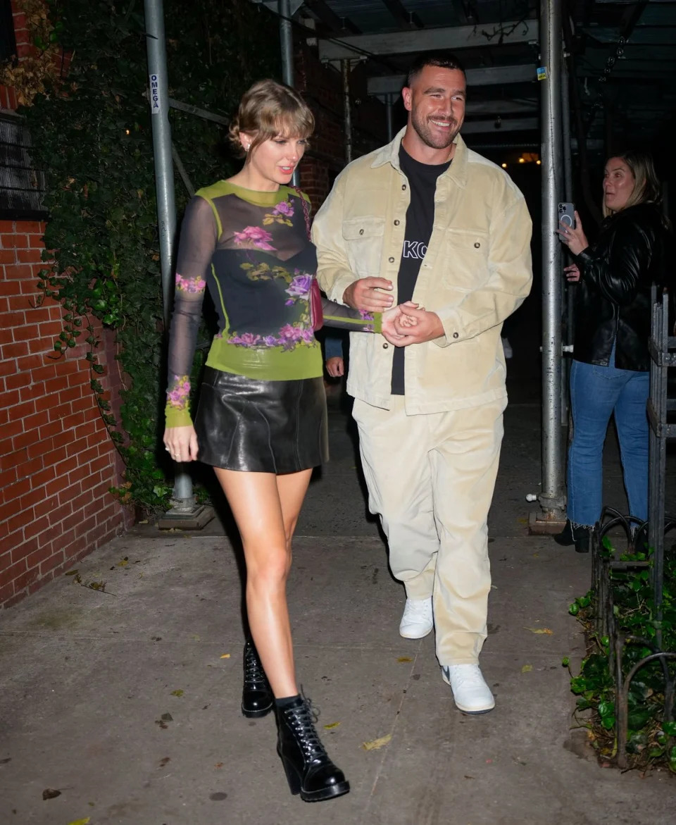 new york, new york october 15 taylor swift and travis kelce have dinner at waverly inn on october 15, 2023 in new york city photo by gothamgc images