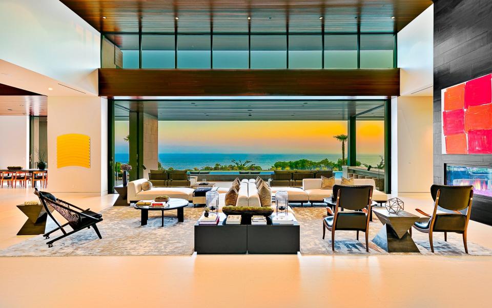 This Malibu property offers sprawling Pacific views from the living room