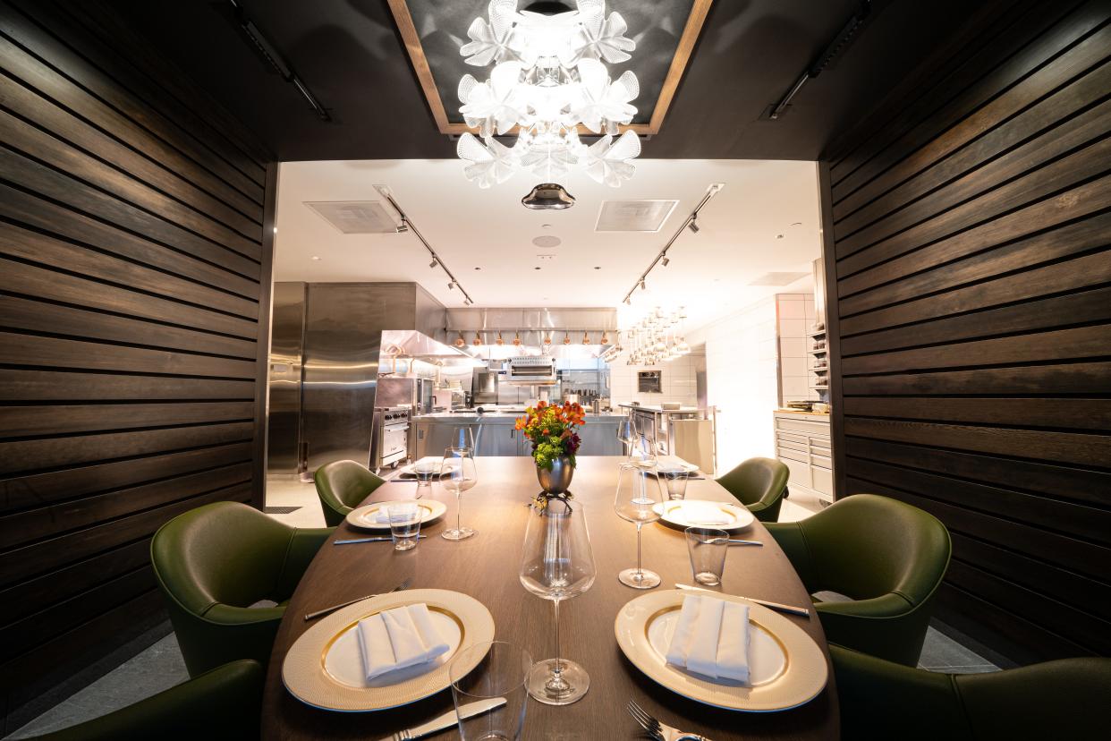 The six-seat chef's table at Oak Park offers a view of the action in the kitchen.