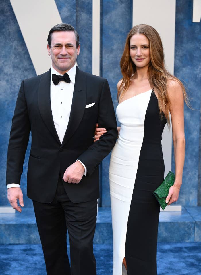 Closeup of Jon Hamm and Anna Osceola