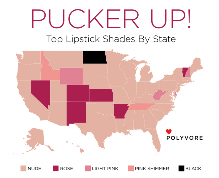 What's black and pink, and nude all over? America's favorite lip shades. (Photo: Polyvore)