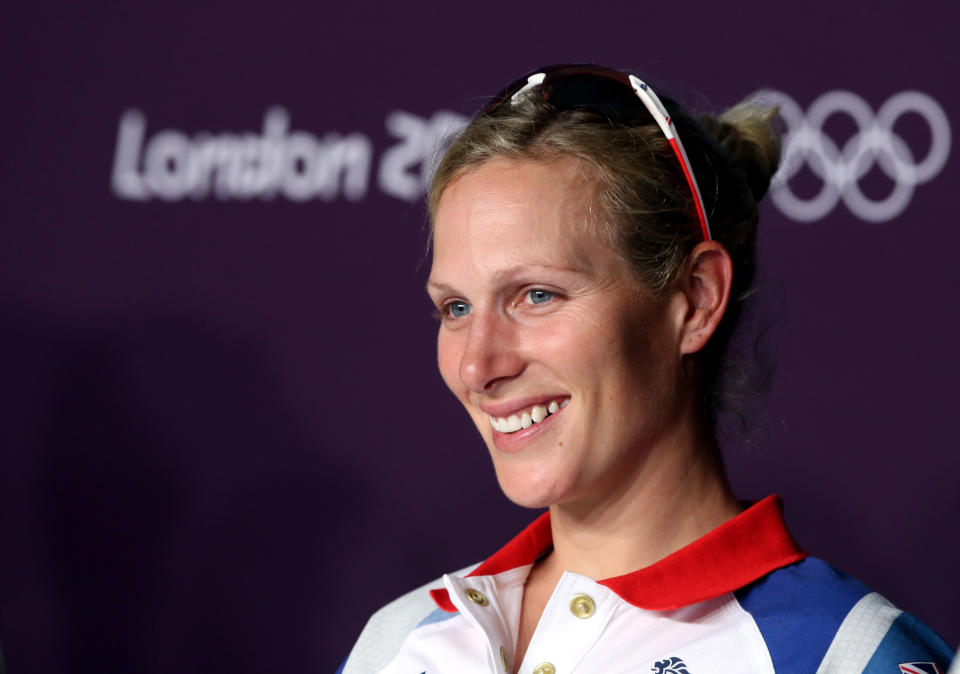 Zara Phillips of Great Britain speaks during an Equestrian press conference ahead of the London 2012 Olympics at Greenwich Park on July 26, 2012 in London, England. (Photo by Jeff Gross/Getty Images)