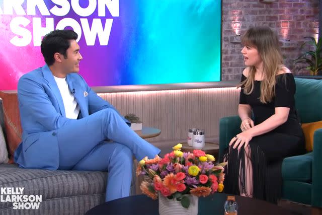 <p>The Kelly Clarkson Show/YouTube</p> Henry Golding and Kelly Clarkson on 'The Kelly Clarkson Show'