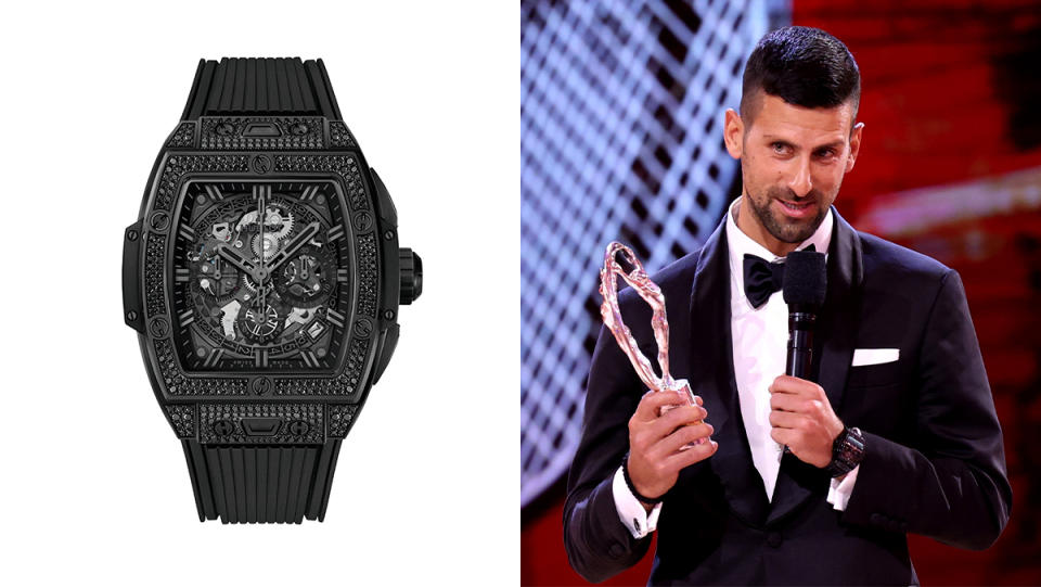 Novak Djokovic Hublot Spirit of Big Bang All Black Pavé