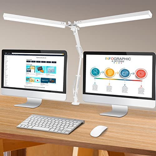 9) Double Head LED Desk Lamp with Clamp