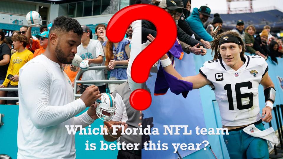 Through eight games in the 2023 season, both the Jacksonville Jaguars and Miami Dolphins are 6-2. But which team is better? We're asking fans to find out what they think.