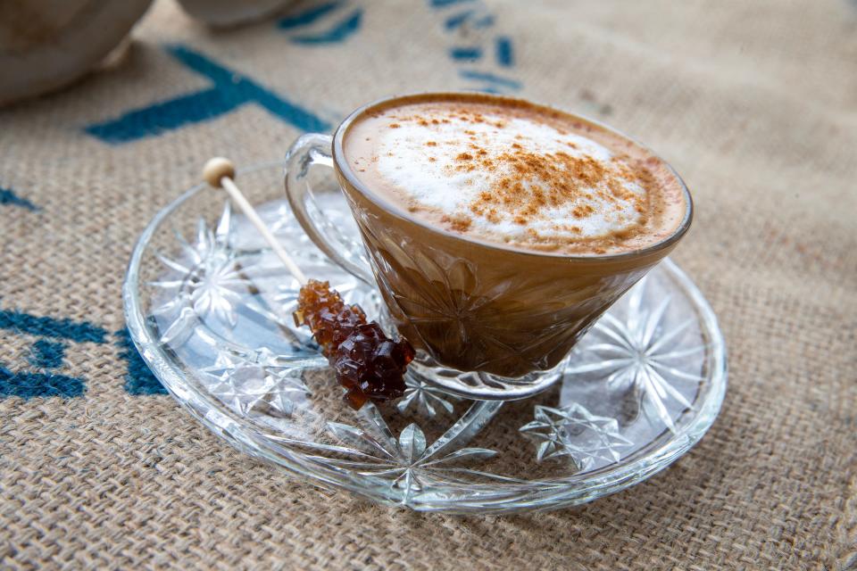 A cortado, which is made with espresso, steamed milk and foam, from Port Coffee Roasters in Bay Head.