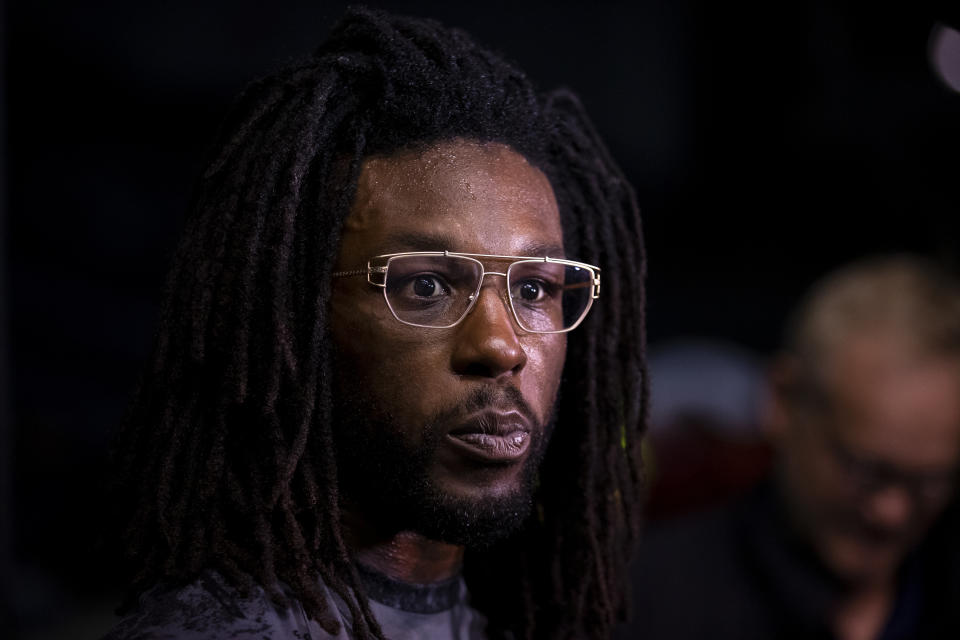 ROCHESTER, NY - MAY 15:  Desmond Green speaks to media during UFC Fight Night Dos Anjos v Lee: Open Workouts at Blue Cross Arena on May 15, 2019 in Rochester, New York.  (Photo by Brett Carlsen/Zuffa LLC/Zuffa LLC via Getty Images)