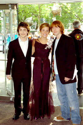 Daniel Radcliffe , Emma Watson and Rupert Grint at the London premiere of Warner Brothers' Harry Potter and the Prisoner of Azkaban