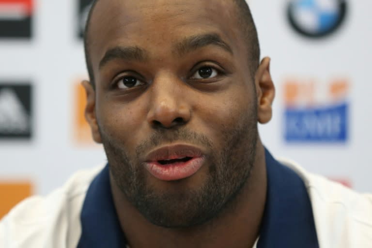 France's Eddy Ben Arous talks to reporters ahead of the Six Nations match against Ireland, on February 23, 2017