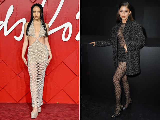 <p>Getty Images</p> FKA Twigs and Zendaya in Valentino.