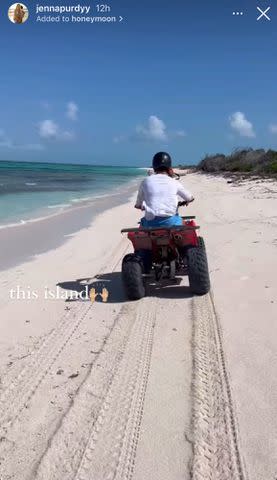 <p>Jenna Purdy/Instagram</p> Brock riding a four-wheeler dirt bike