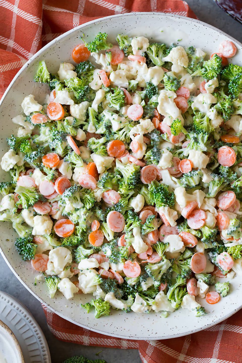 Broccoli Carrot and Cauliflower Coleslaw Salad