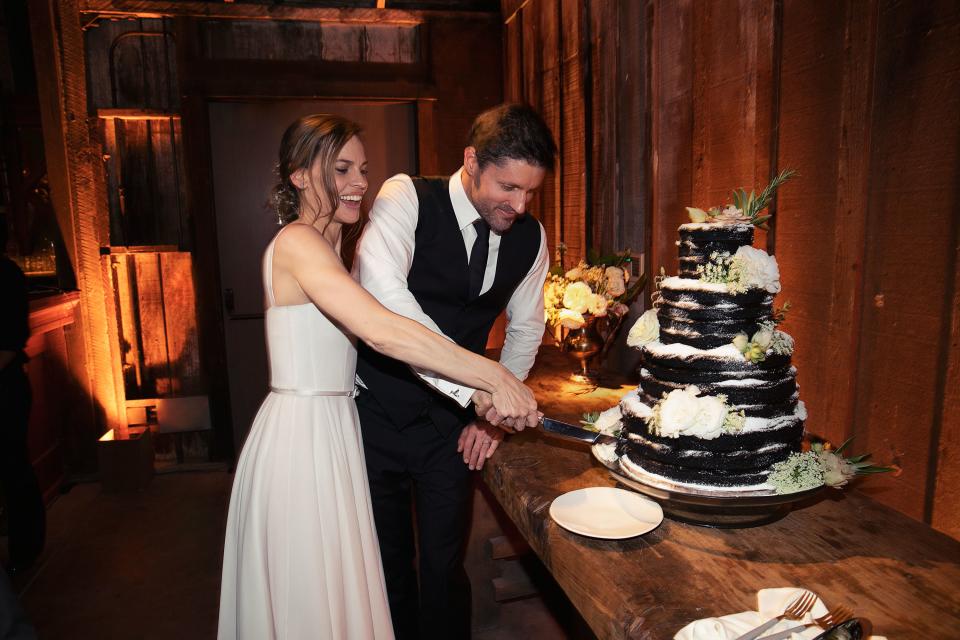 The actress and producer married the man of her dreams beneath a family of 800-year-old trees. Afterwards, the newlyweds surprised their guests with a Fred Astaire and Ginger Rogers–style tap routine and ended the night riding back to their rooms on bicycles decorated Burning Man–style with LED lights.