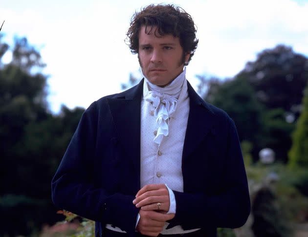 Colin Firth as Mr. Darcy on the set of 