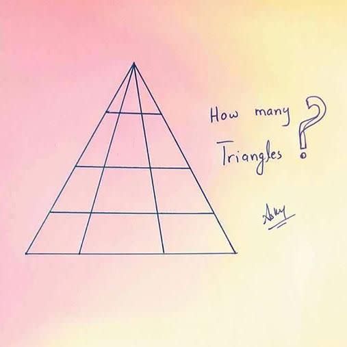 How many triangles can you see? Photo: Quora.com