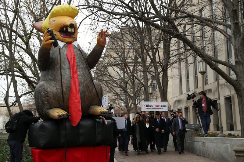 Roger Stone, former campaign adviser to U.S. President Donald Trump, arrives at federal courthouse where he is set to be sentenced, in Washington