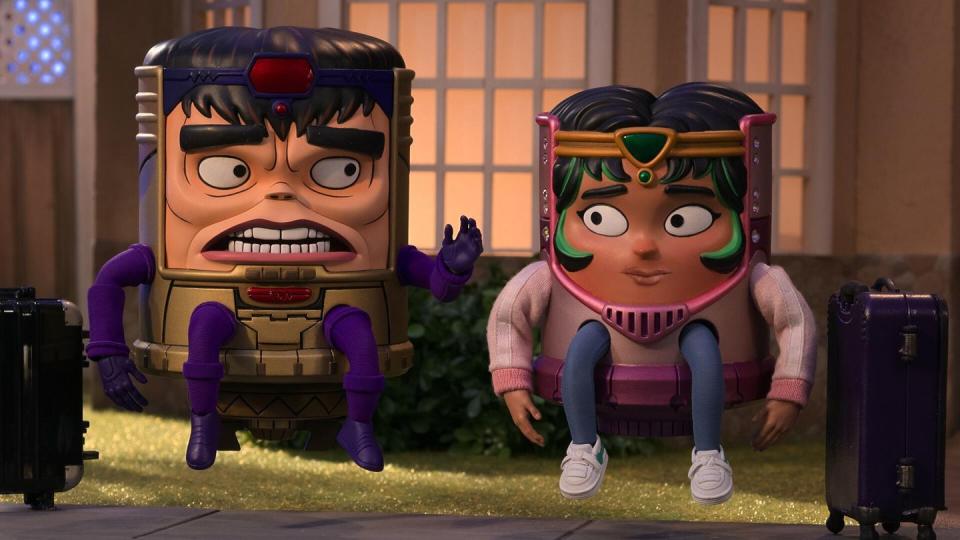 modok season 1, episode 3 patton oswalt as modok and melissa fumero as melissa