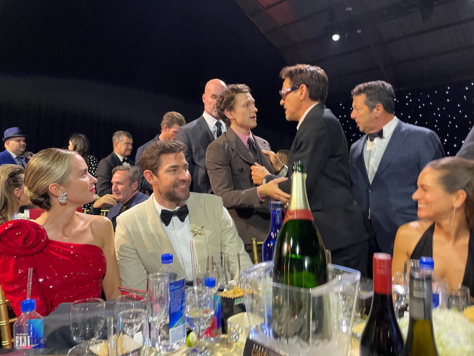 Emily Blunt, John Krasinski, Tom Holland, Robert Downey, Jr. and Susan Downey at the Critics Choice Awards.