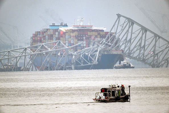 The Francis Scott Key Bridge could rejoin Baltimore’s skyline in as little as two years or as many as 15, with some experts eyeing a number in between. (Jerry Jackson/Baltimore Sun/Tribune News Service via Getty Images)