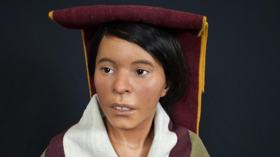 A facial reconstruction of a girl