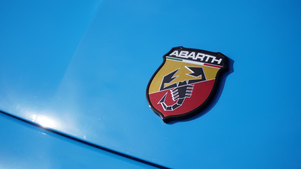 The Abarth 500e Turismo in Poison Blue