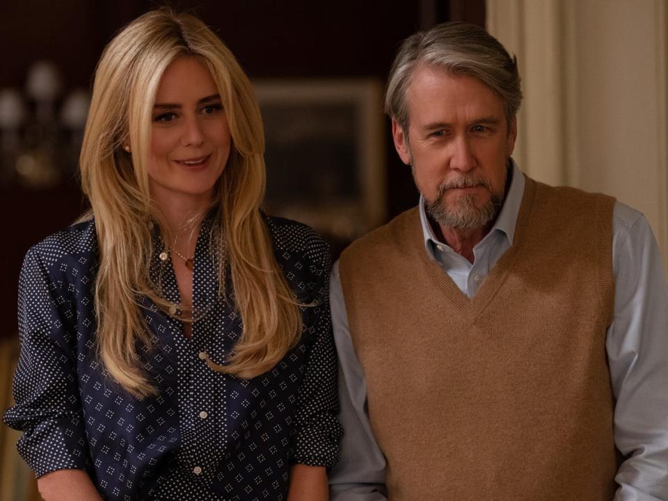 Justine Lupe and Alan Ruck on season four, episode 10 of "Succession."