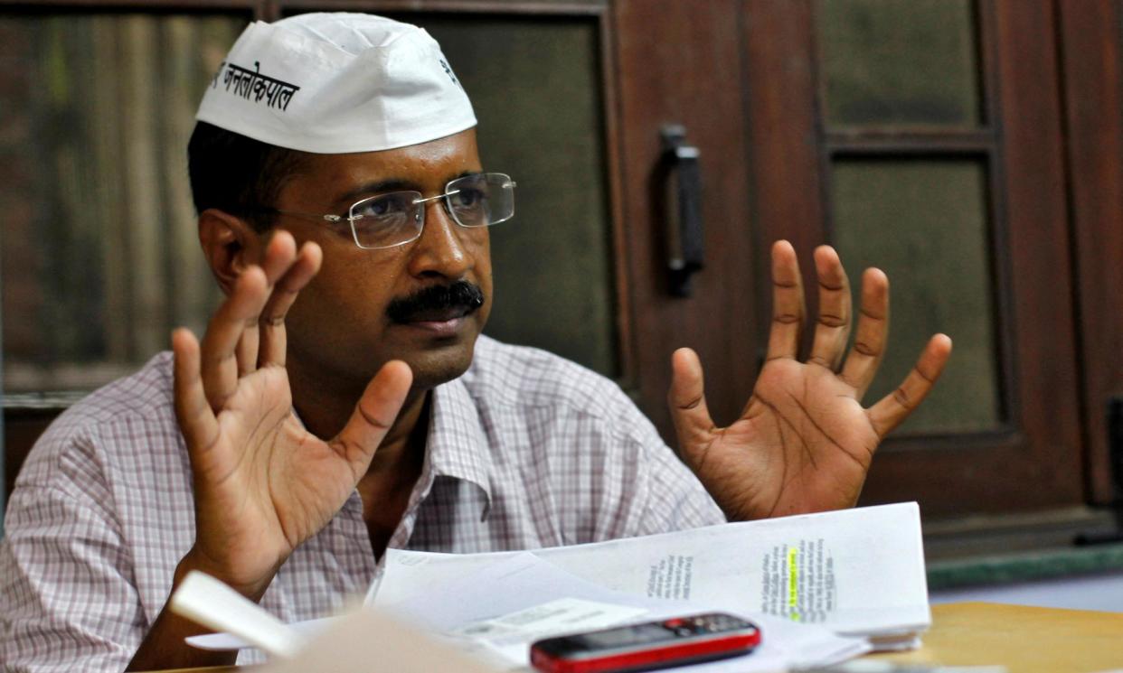 <span>Arvind Kejriwal was arrested at his home in Delhi.</span><span>Photograph: Mansi Thapliyal/Reuters</span>