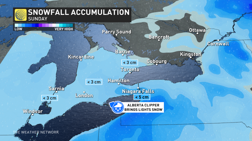 Ontario snowfall totals