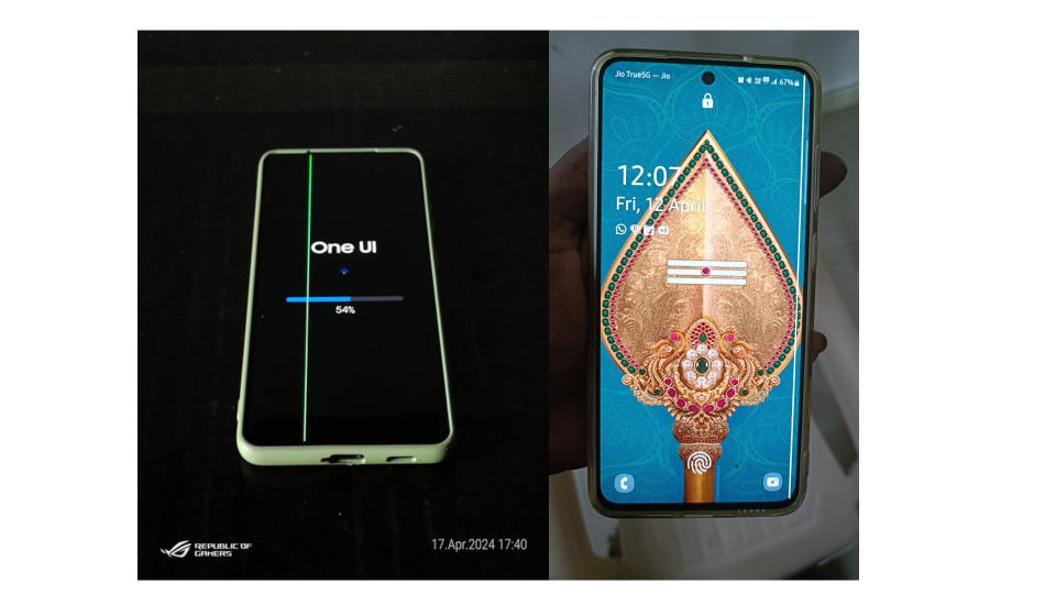 Two devices showing off the green line fault