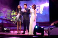 The hosts for the night: Isabelle Daza, Raymond Gutierrez and Solenn Heusaff