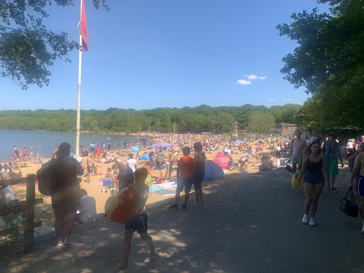 Visitors to Ruislip lido, which police were called to on 25 May. (Hillingdon Police)